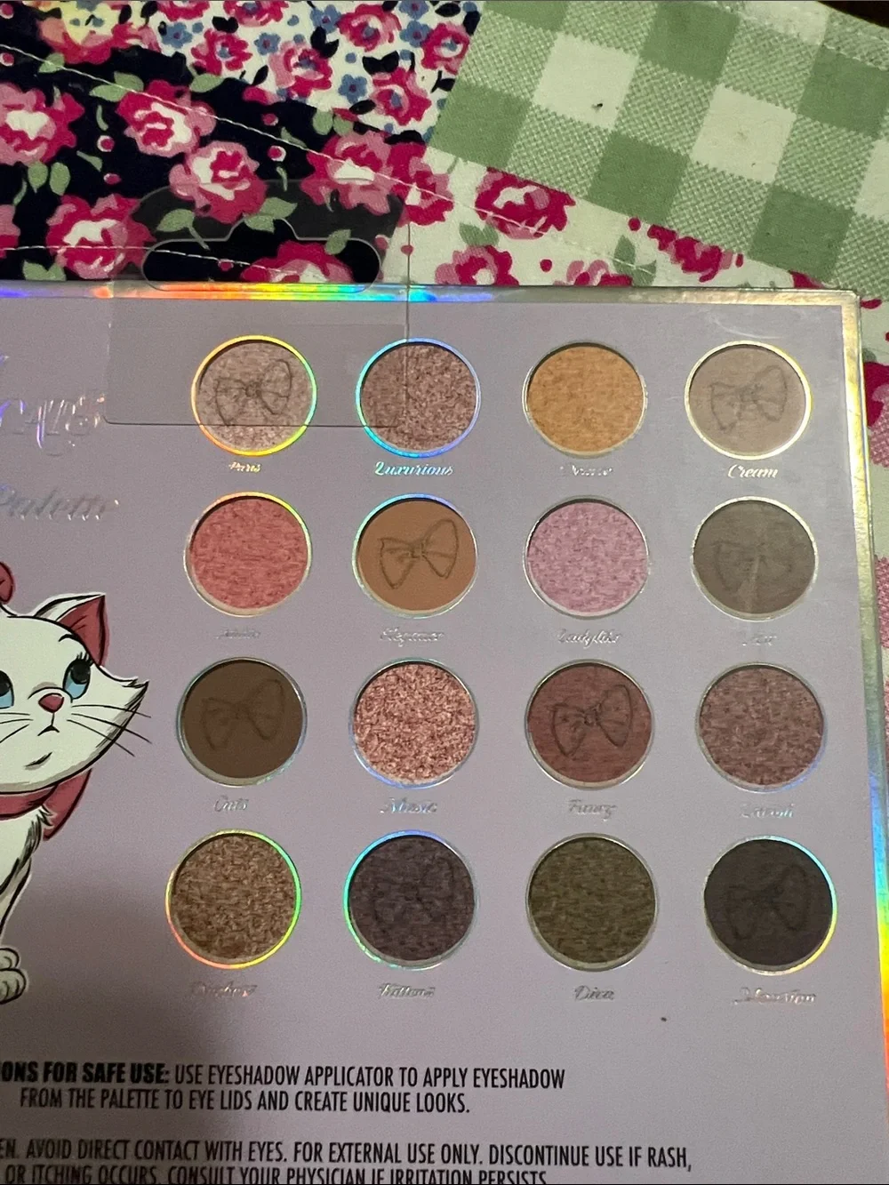 New Disney The Aristocats Marie Eyeshadow Palette - Pink Floral